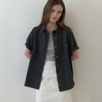 THE MITTEN Linden half shirt (moody check)
