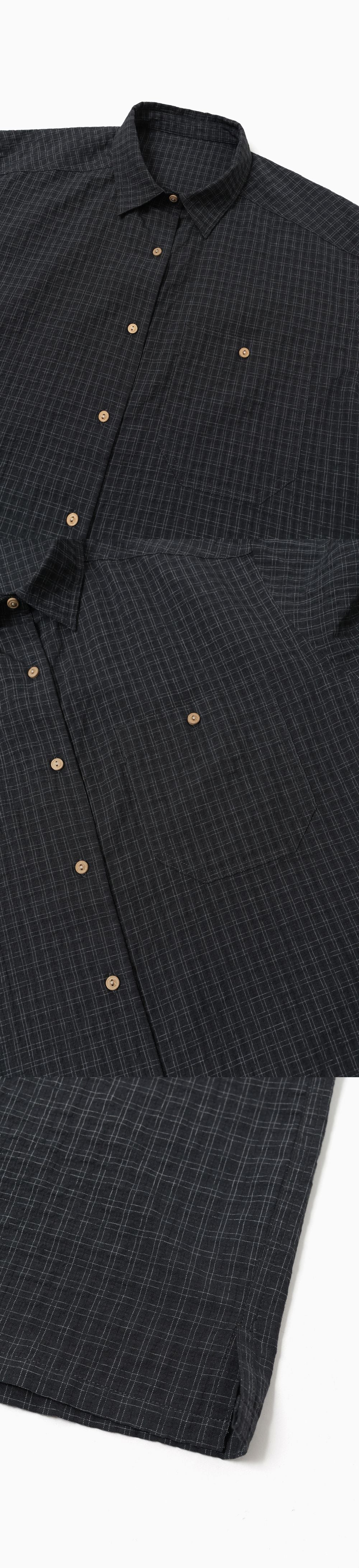 THE MITTEN Linden half shirt (moody check)