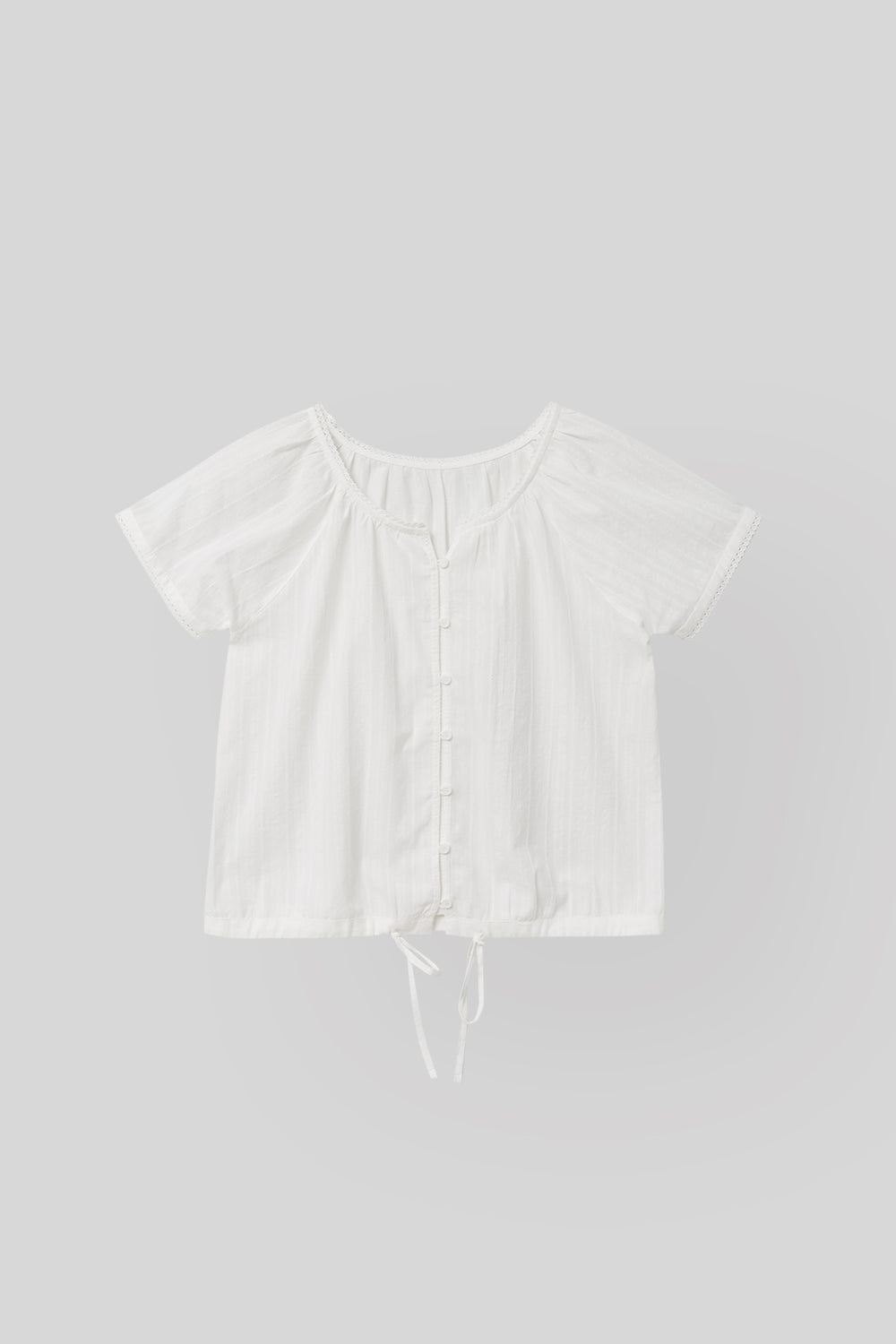 THE MITTEN Foliage half blouse (white)