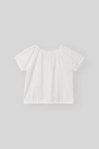 THE MITTEN Foliage half blouse (white)
