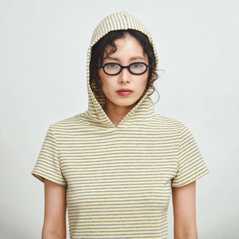 PLZPROJECT SHORT SLEEVE HOODED T-SHIRT, BUTTER