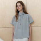YUPPE Half shirring blouse_light gray
