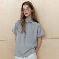 YUPPE Half shirring blouse_light gray
