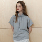 YUPPE Half shirring blouse_light gray