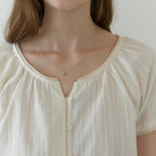 THE MITTEN Foliage half blouse (natural)