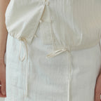 THE MITTEN Foliage half blouse (natural)