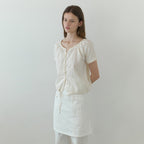 THE MITTEN Foliage half blouse (natural)