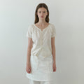 THE MITTEN Foliage half blouse (natural)