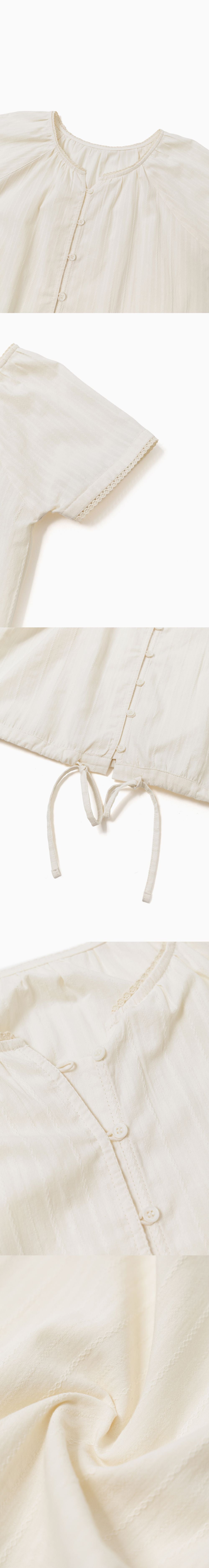 THE MITTEN Foliage half blouse (natural)