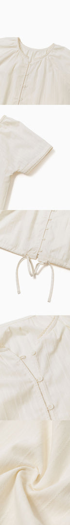 THE MITTEN Foliage half blouse (natural)