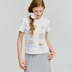 DEPOUND kitten fish market slim t-shirt - ivory
