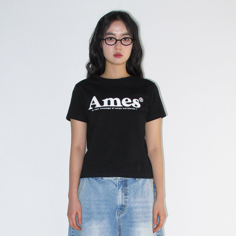 ames worldwide BASIC LOGO TEE BLACK (AM2DMUT511A)