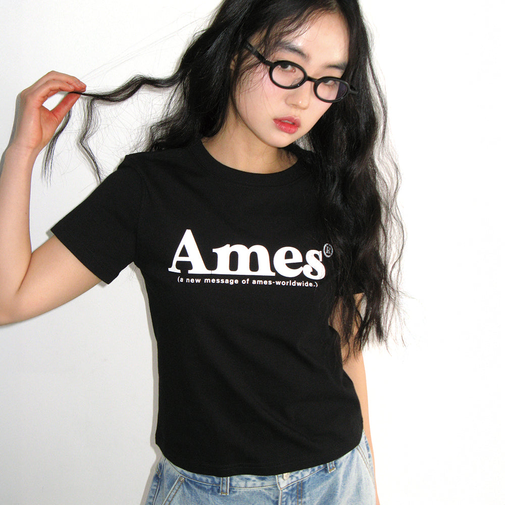 ames worldwide BASIC LOGO TEE BLACK (AM2DMUT511A)