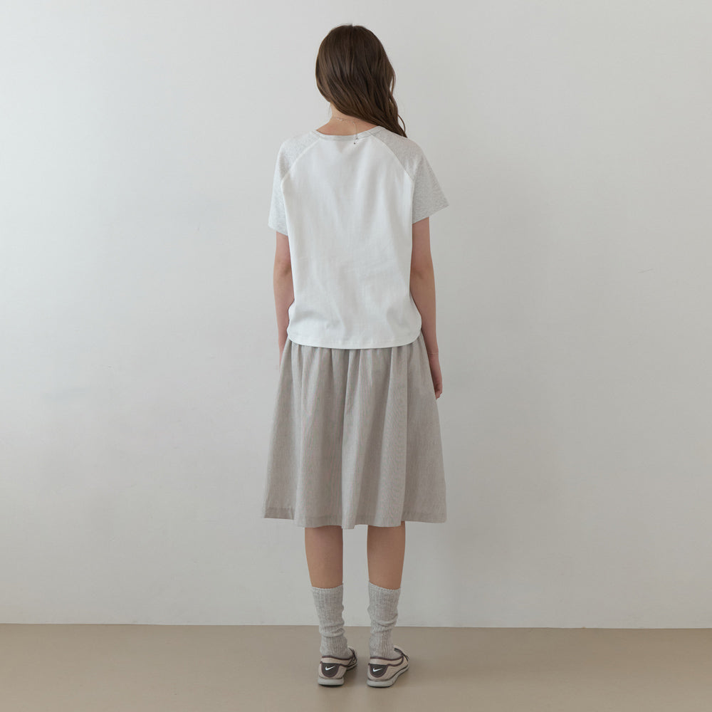 THE MITTEN Brume half t-shirt (white/melange)