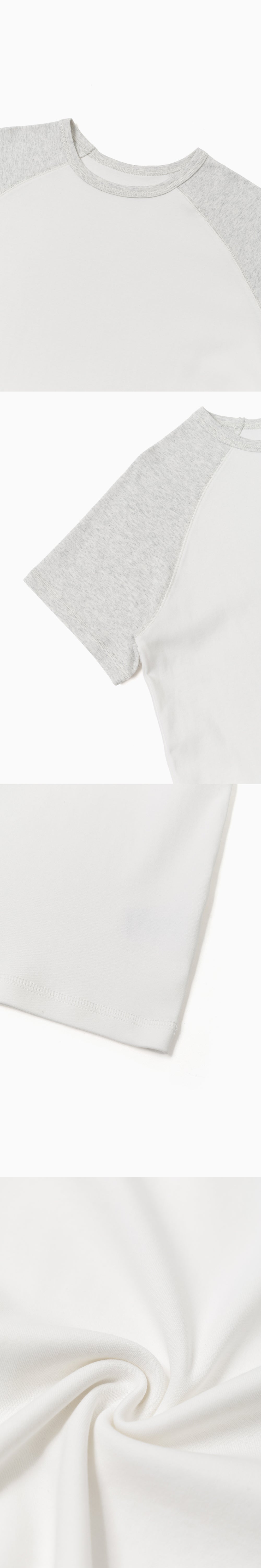 THE MITTEN Brume half t-shirt (white/melange)