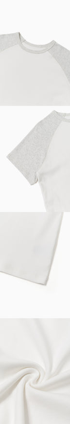 THE MITTEN Brume half t-shirt (white/melange)
