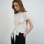 DEHEVE Wrap Drape Blouse [Ivory]