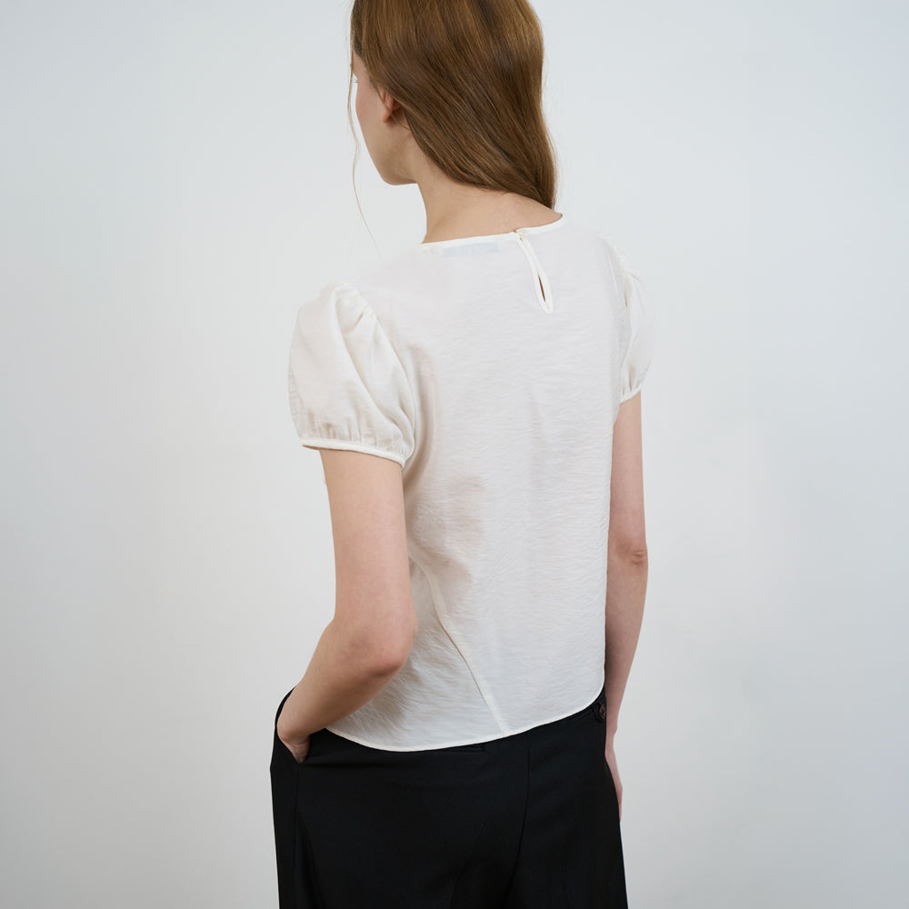 DEHEVE Wrap Drape Blouse [Ivory]