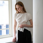 DEHEVE Wrap Drape Blouse [Ivory]