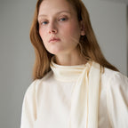 DEHEVE Cowl Neck Scarf Blouse [Butter]