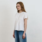 DEHEVE Lace Trim Pintuck Blouse [Ivory]