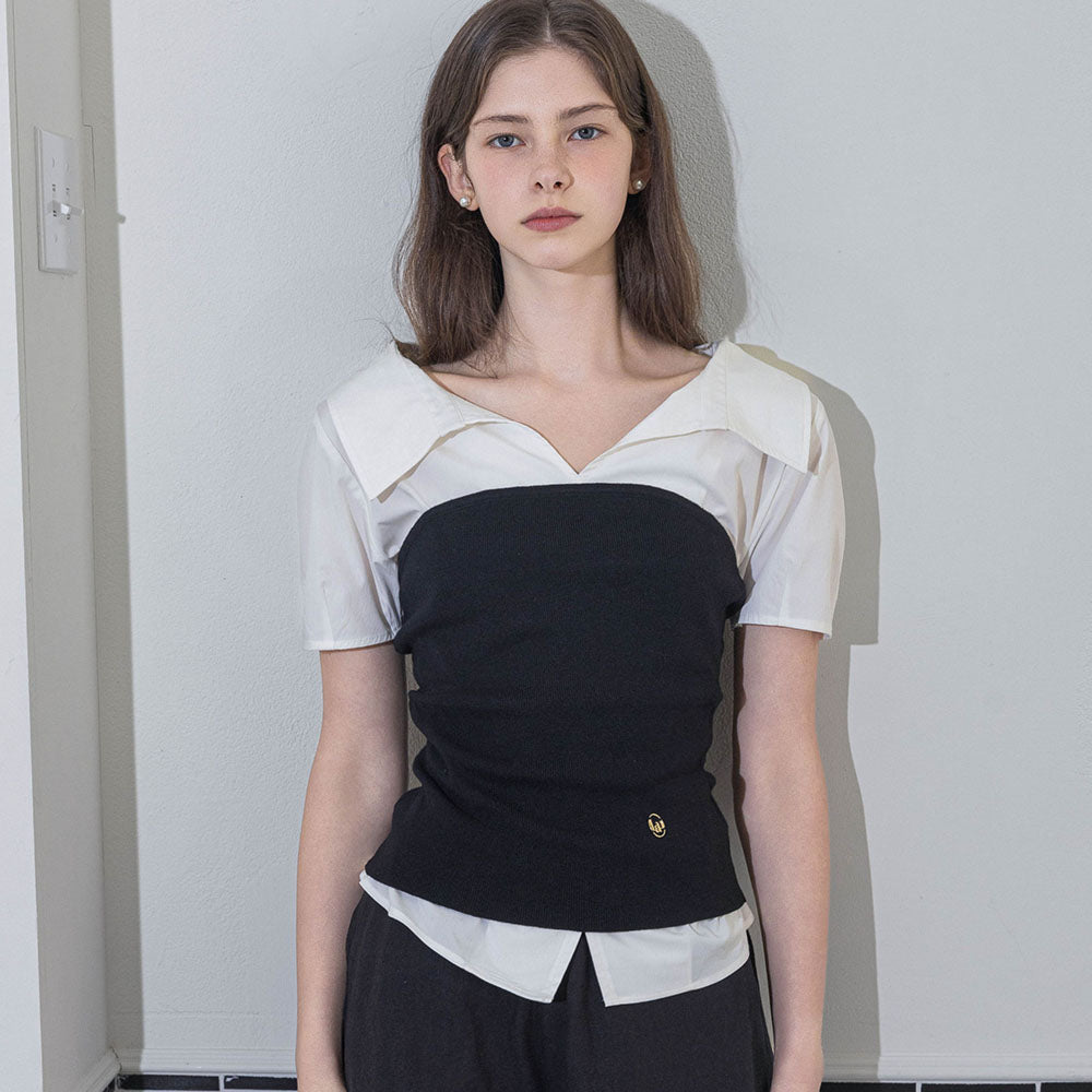 L'AUTRE DE MIN [L size added] Amanda summer white shirts