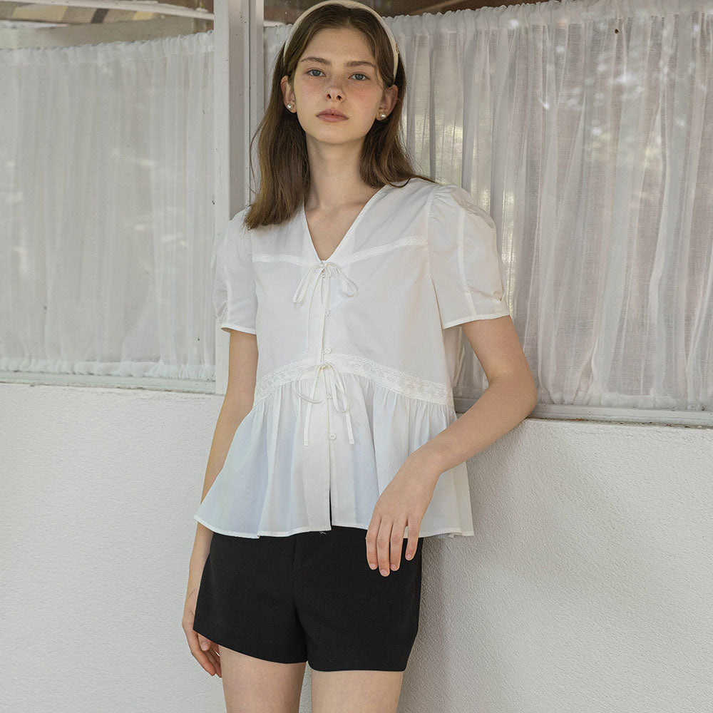 L'AUTRE DE MIN Two ribbon Blouse