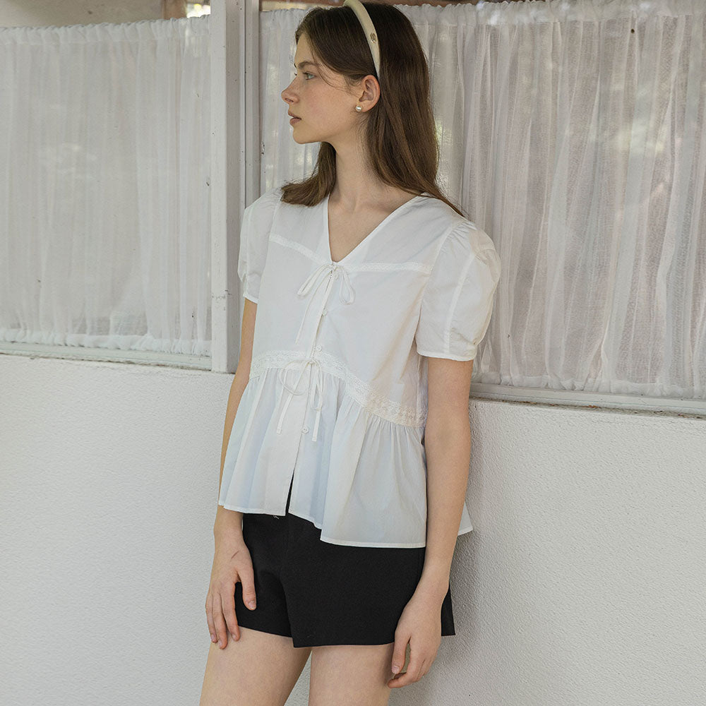 L'AUTRE DE MIN Two ribbon Blouse