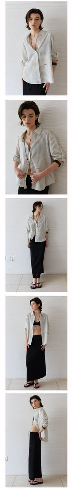 NOEUD NOEUD Shirt Stripe Roll-up (Ivory)