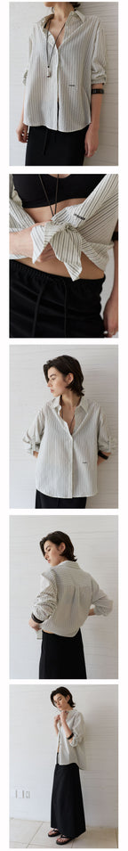 NOEUD NOEUD Shirt Stripe Roll-up (Ivory)