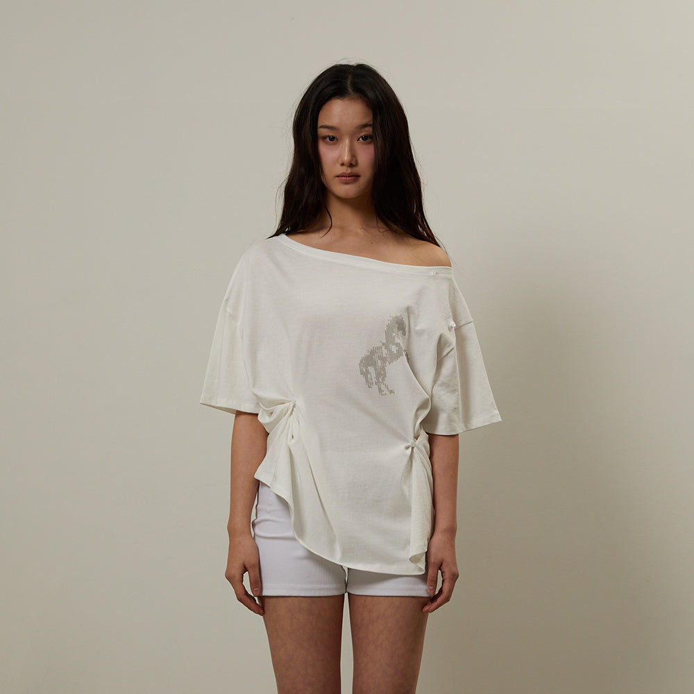 GIMOR 2Way Cut Out Tee White