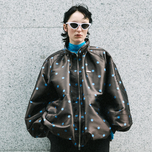 MAISON SPECIAL (W) Dot Voluminous Balloon Jacket (BRN)