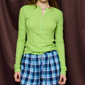 MAISON SPECIAL (W) Henley Neck Top (GRN)