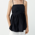 CORDERA (W) COTTON EMBROIDERED TOP (Black)