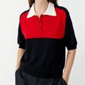 CORDERA (W) ORGANIC COTTON COLORBLOCK POLO (BLACK)