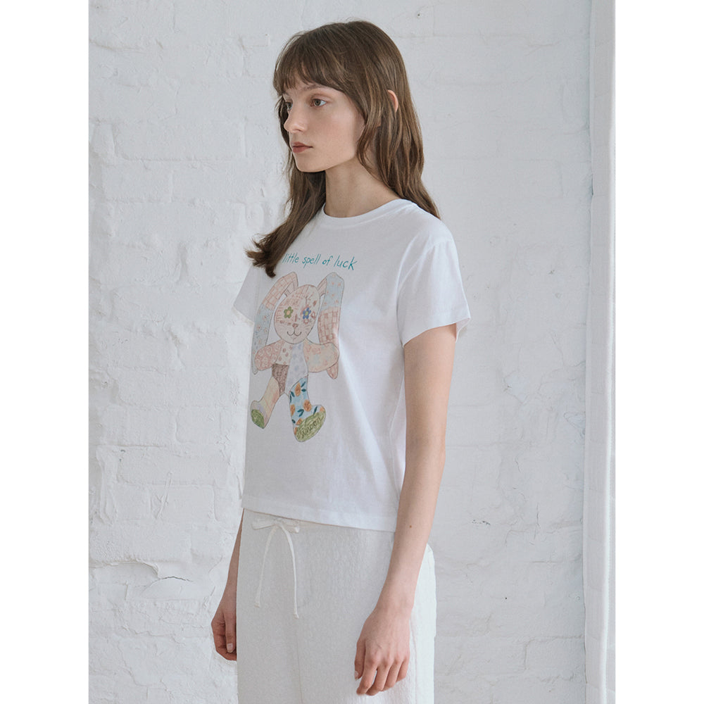SINOON Patchwork Rabbit T-Shirt (White)