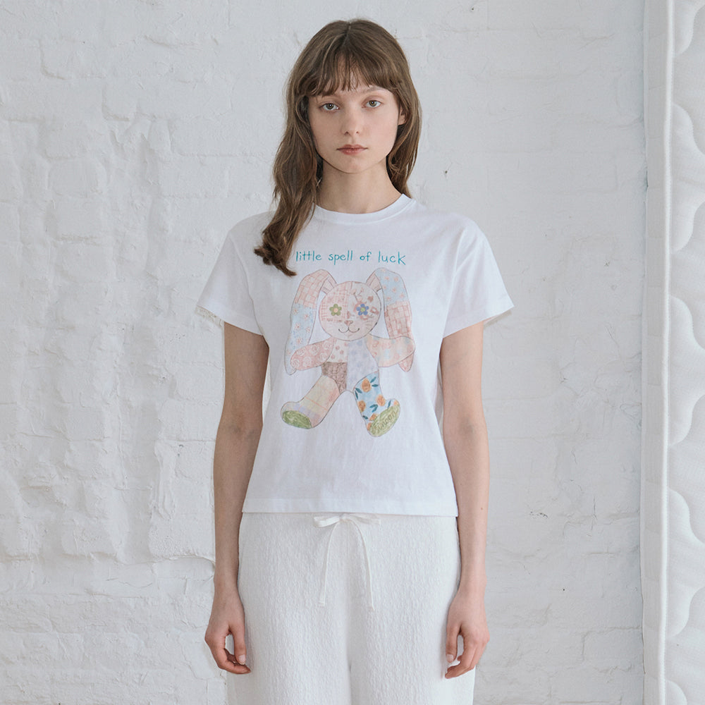 SINOON Patchwork Rabbit T-Shirt (White)