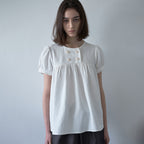 MILLO WOMEN Texture puff blouse [white]