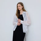 MIND BRIDGE WOMEN [ON][Aloha PICK][W]Sheer overfit daily shirt - 4color M1WS32A1