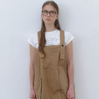 CLUNY CLUNY Cotton Utility Overall Dress - beige