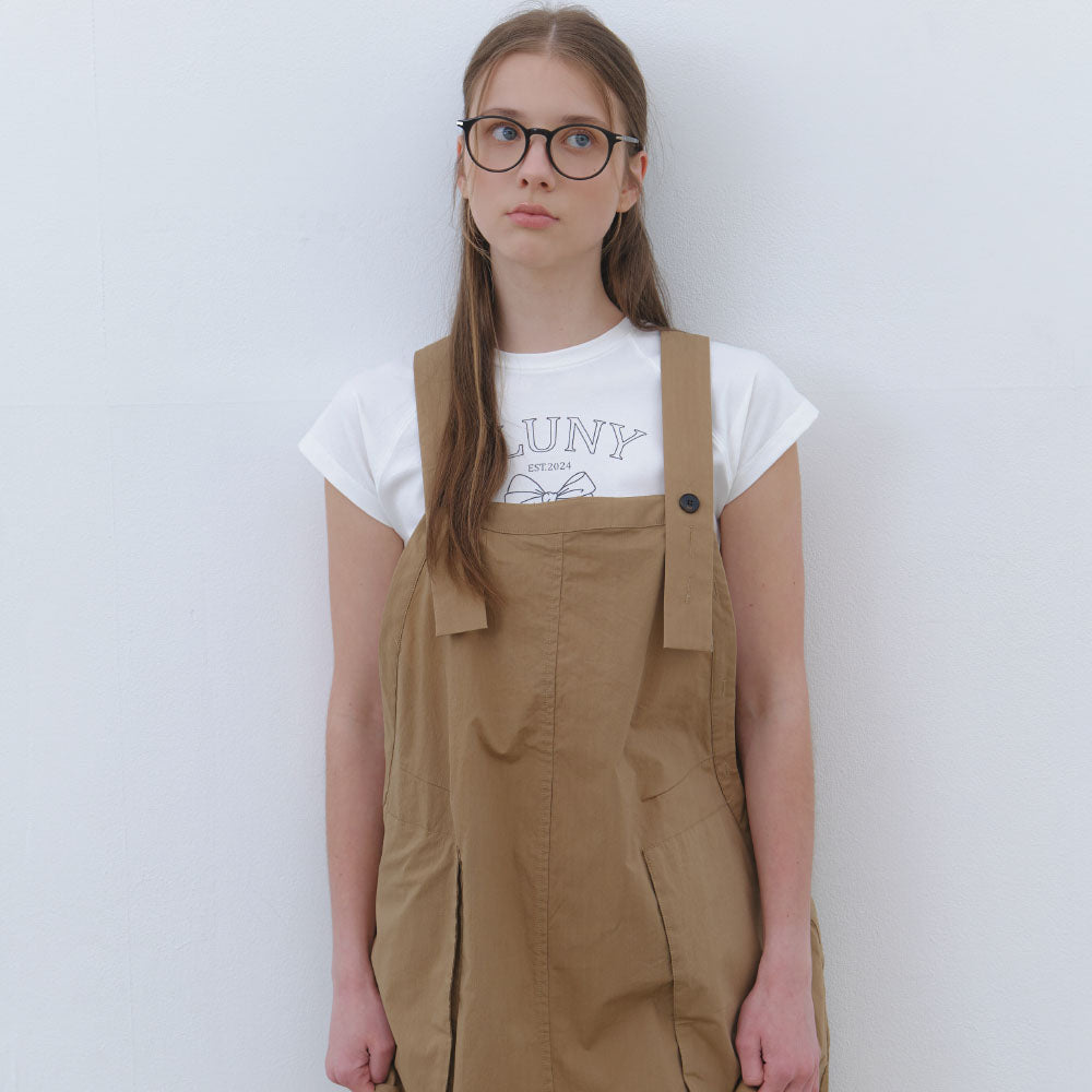 CLUNY CLUNY Cotton Utility Overall Dress - beige