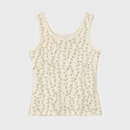 MILLO WOMEN Floral waffle sleeveless top [cream]