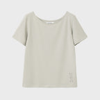 MILLO WOMEN Soft Vining Boat Neck T-Shirt [Light Beige]