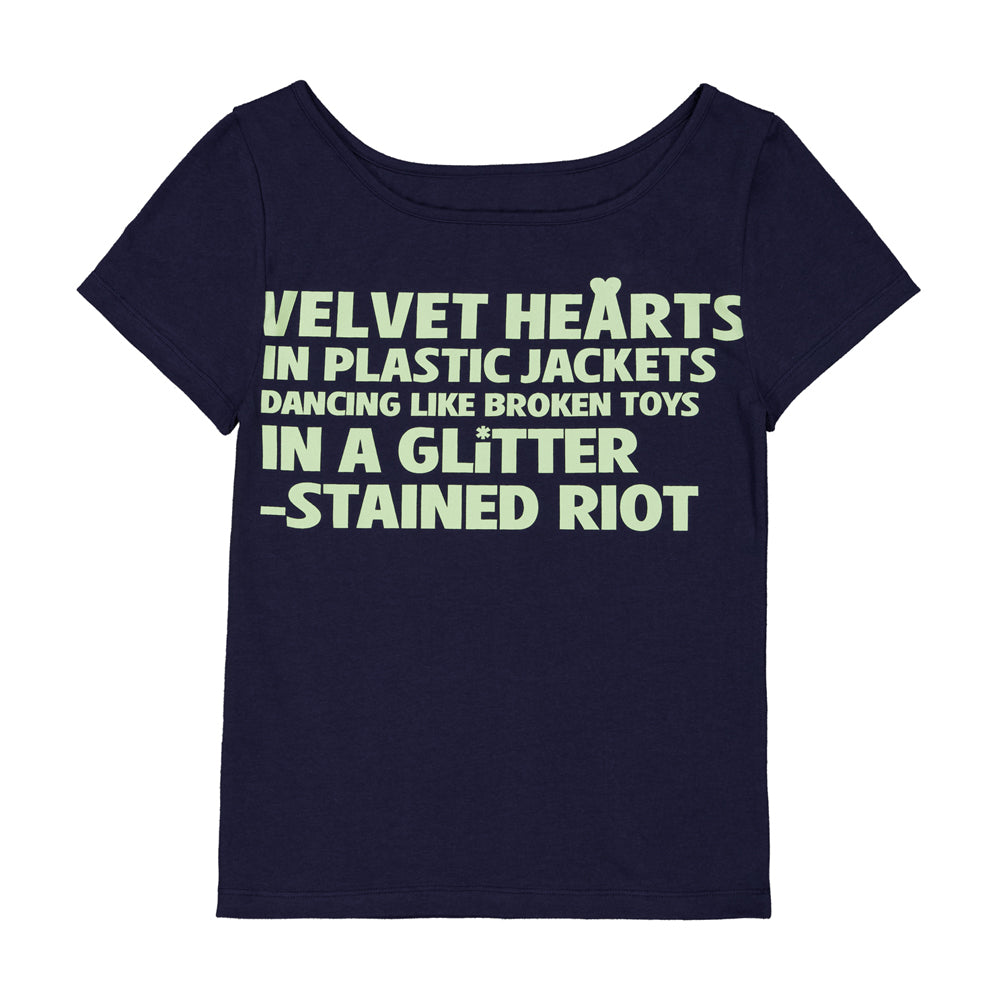 runningHIGH LETTERING SLIM H/S TEE [NAVY]