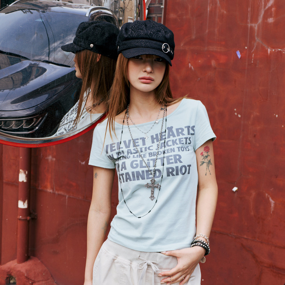 runningHIGH LETTERING SLIM H/S TEE [MINT]