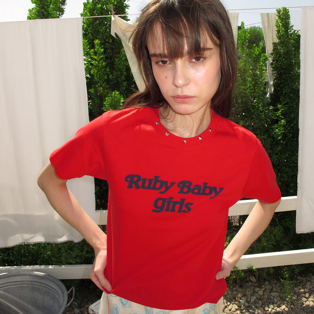 CENTAUR.KR [Seungwon, Seoyeon PICK] STUD HALF SLEEVE T-SHIRT_RED