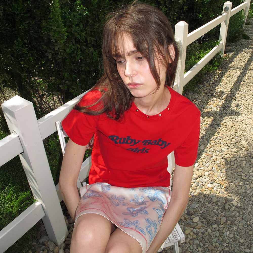 CENTAUR.KR [Seungwon, Seoyeon PICK] STUD HALF SLEEVE T-SHIRT_RED