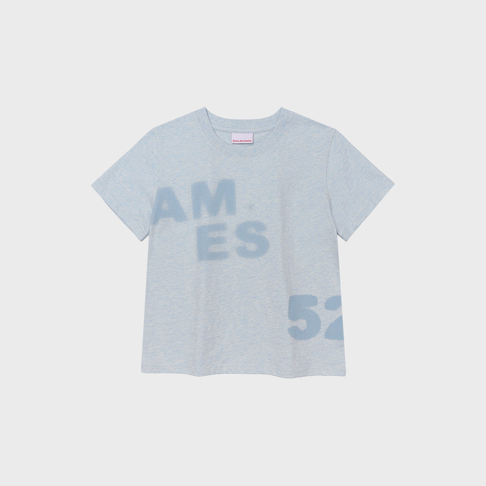 ames worldwide SPRAY 52 TYPO TEE BLUE