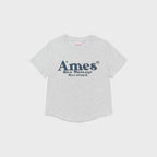 ames worldwide ROUND HEM CROP TEE LIGHT GREY