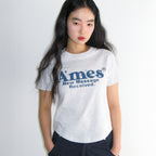 ames worldwide ROUND HEM CROP TEE LIGHT GREY